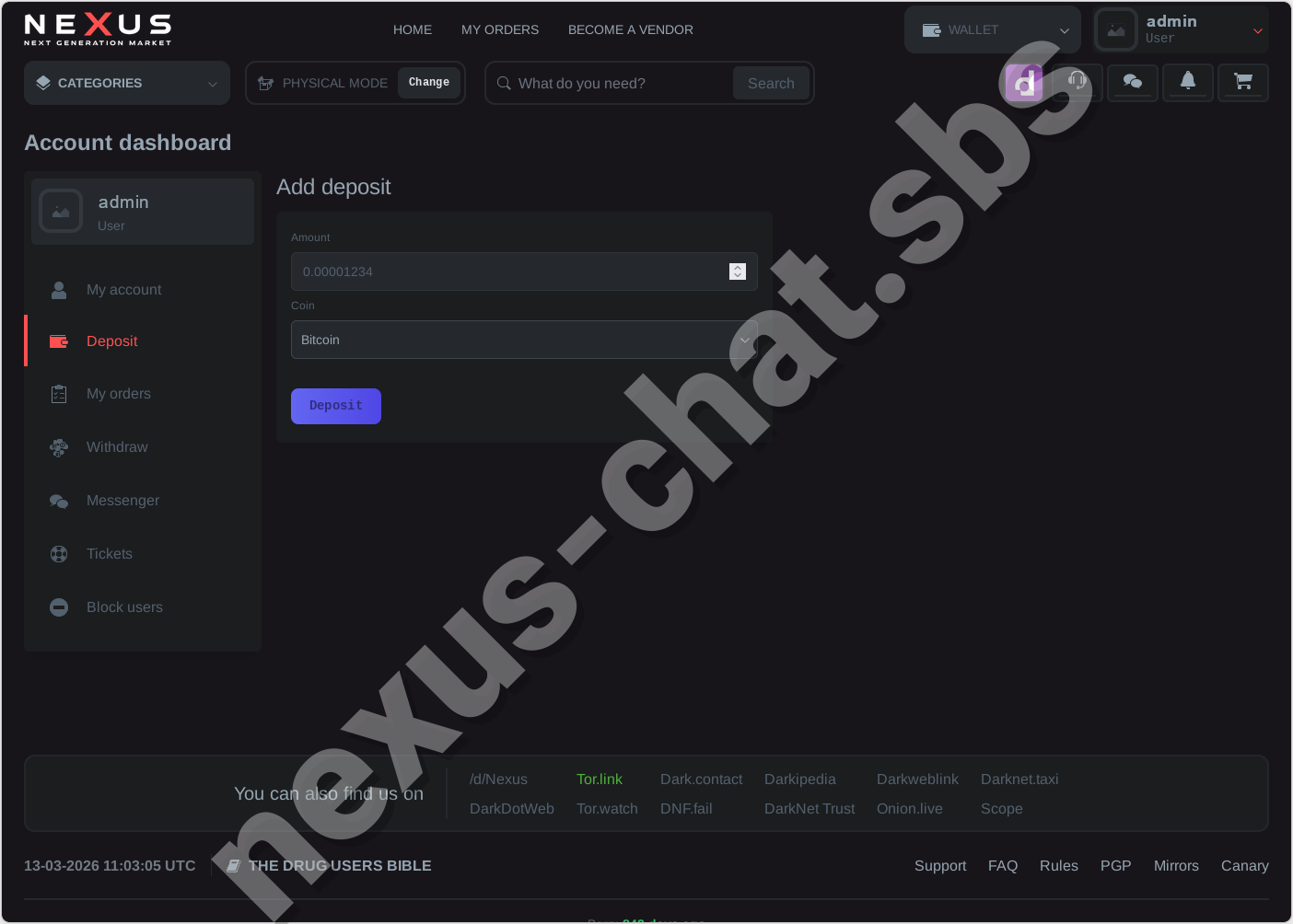 Nexus Monero wallet interface - secure payments on Nexus marketplace